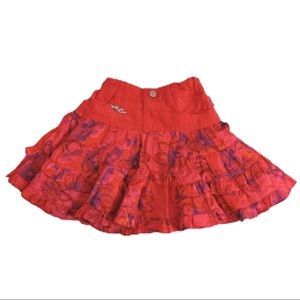 Pampolina Baby Girl Red Skirt Designer Floral 6M